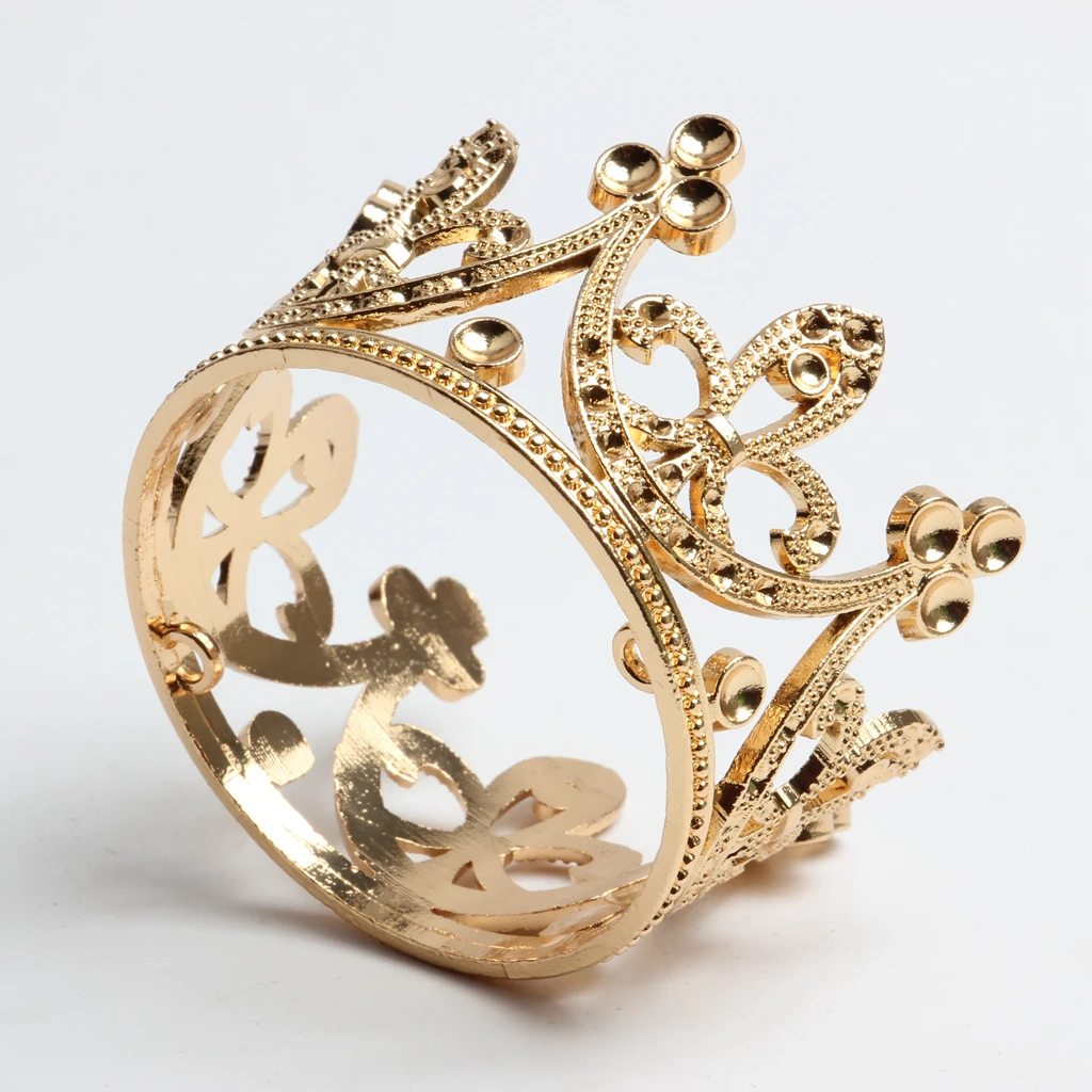 4pcs/Set Vintage Baroque Mini Flower Girls Crystal Rhinestone Crown Tiara Headdress Hair Accessories Gold