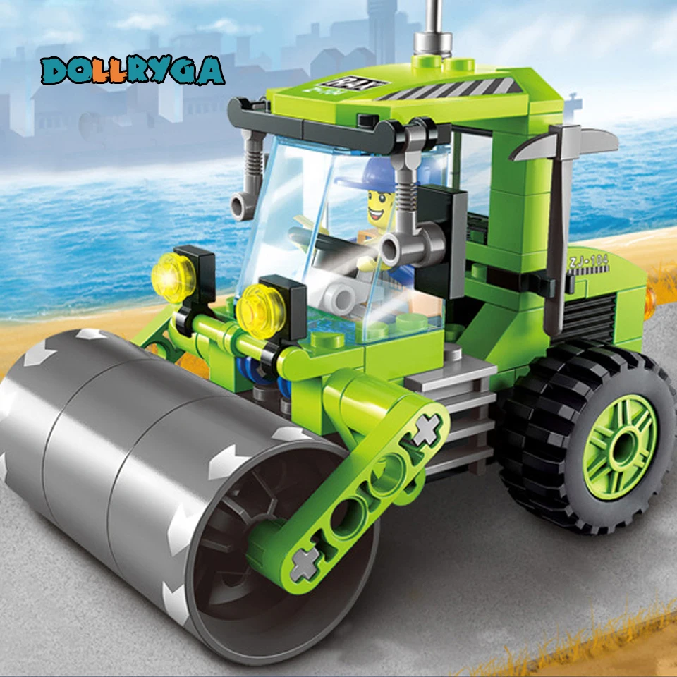 

Building Block 102PCS Early Learning Assembly City Roller Truck DIY Toys For Child Building Block Brithday Christmas Gifts