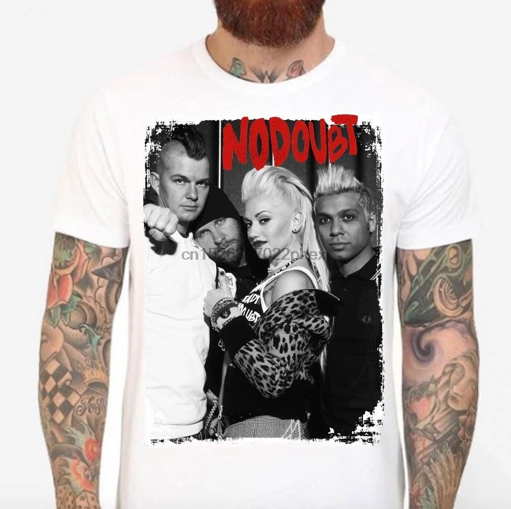No Doubt - White T Shirt! Gwen Stefani Tony Kanal Adrian Young Tom Dumont. 90s. Mens &amp Womens all sizes! men t shirt | Мужская одежда