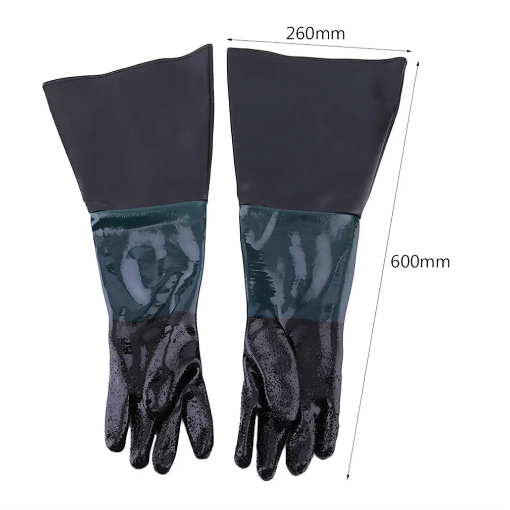 60 см ПВХ перчатки мягкие удобные пескоструйная обработка рабочие перчатки для шкаф для пескоструйной обработки анти-скольжения Рабочая