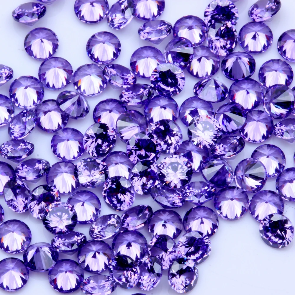 1000pcs AAAAA 1mm CZ Stone Round Cut Beads Fushia Color Cubic Zirconia Synthetic Gems for Jewelry
