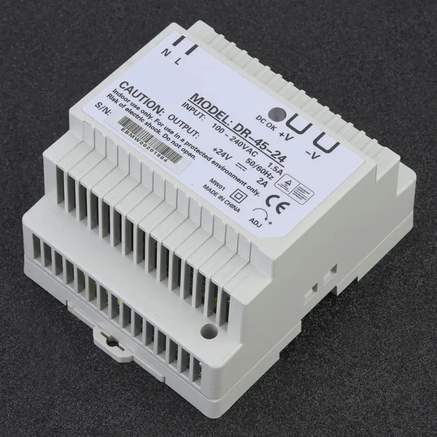 DR 45 24 45W одиночный выход 24V Промышленный din рейку импульсный источник питания AC/DC