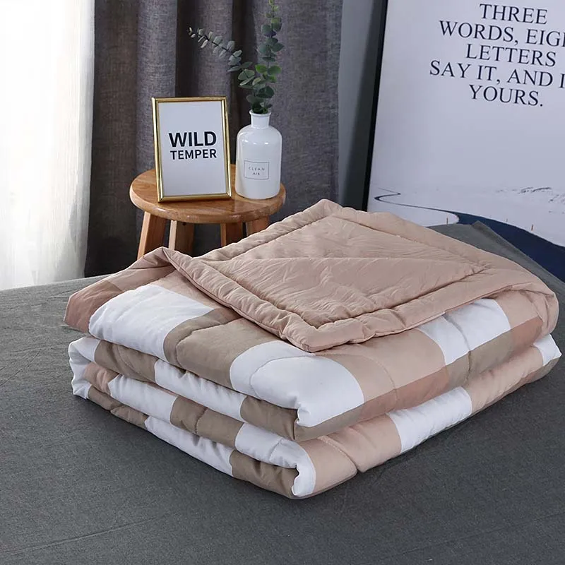 Фланелевое Одеяло и тонкие летние одеяла, Хлопковое одеяло для дома, покрывало для дивана, покрывало, покрывало с кондиционированием, постельное белье для комнаты - Цвет: coffee white Plaid
