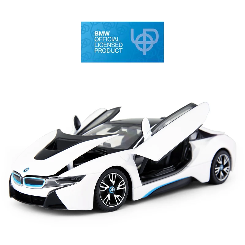 Rastar BMW i8 литая под давлением игрушечная модель автомобиля Горячие оригинальные литые под давлением металлические транспортные средства бесплатное колесо 1:24 коллекционные игрушки для мальчика подарок на день рождения - Цвет: White