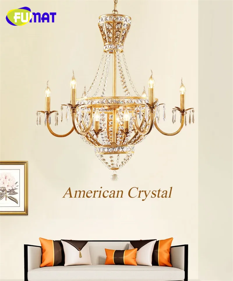 FUMAT Crystal K9 Chandeliers Lamps Lighting American Crown European Style For Living Room Bedroom Kitchen hanging light fixture 3