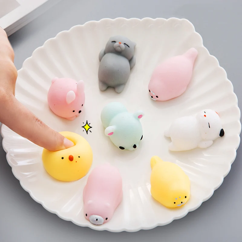 Funny Gift Cute Anti stress Squishyly Toys Lovely Soft Silicone Hand Squeeze Baby Toy Kawaii Squishes 4