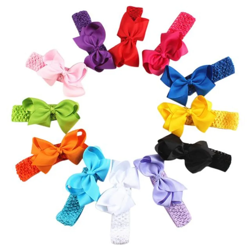 

2016 Elastic Kid Baby Girl Toddler Infant Newborn Chiffon Bowknot Flower Headband Headwer Hairband Hair Band Accessories Jan26