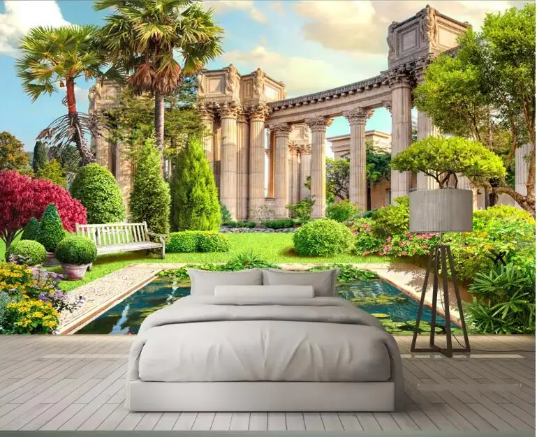 Beibehang заказ обои 3D Европейский римская колонна сад пейзаж 3d Роспись ТВ диван задний план стены 3d обои папье peint