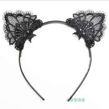 

Sexy lace Cat ear veil eyeshade Bunny girl mask hairpin free shipping