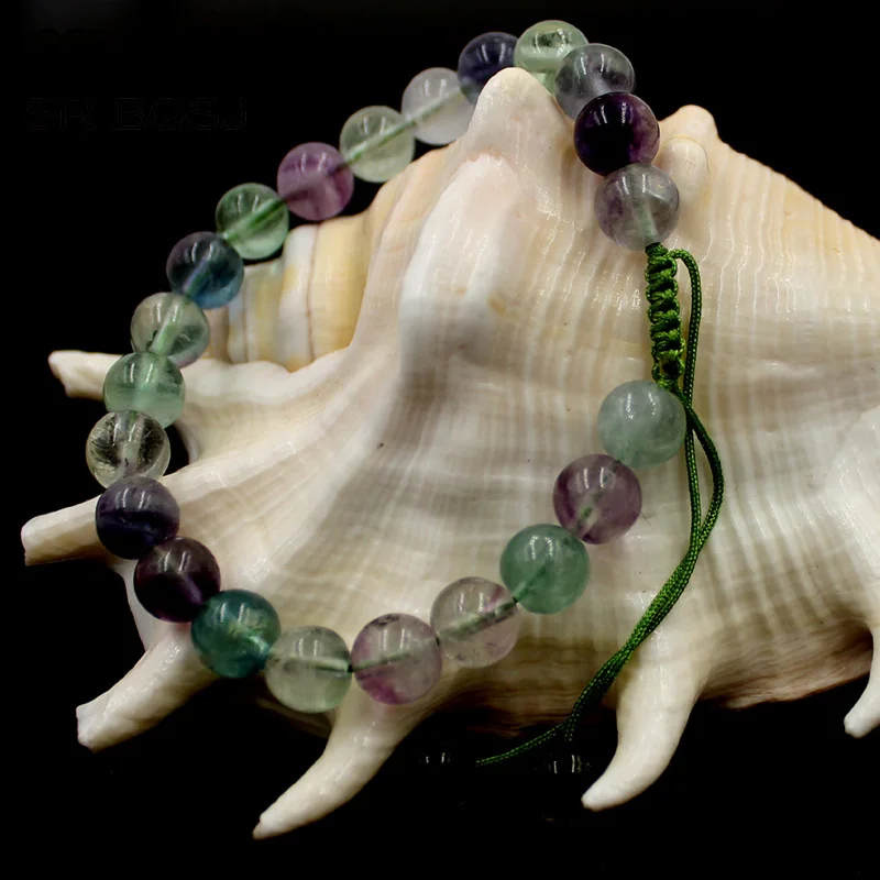 Free Shipping 6mm 8mm 10mm Lady Trendy Jewelry Natural Stone Adjustable Fluorite Beaded Yoga Boho Bracelet|boho bracelet|bracelet free
