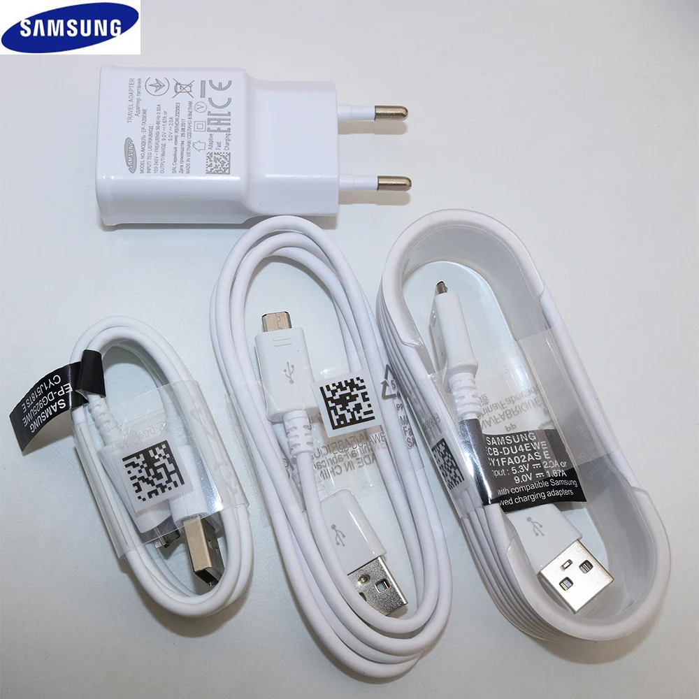 

100% Original Samsung Fast Charger For Galaxy S7 6 Edge Note4 5 Adaptive Quick Charge EU Plug Travel Charging 9V 1.67A & 5V 2A