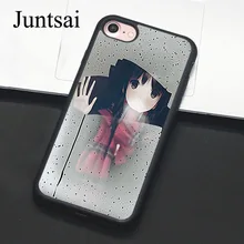 Juntsai Chica de anime lloviendo Windows teléfono caso para iPhone 7 6 6s Plus funda de goma para iPhone7 8X5X5 5S SE completa Funda trasera