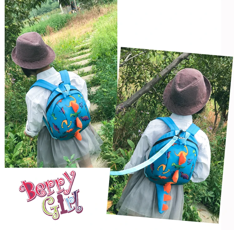 Детский рюкзак с динозавром для детей от 2 до 5 лет, детские сумки с защитой от потери, милая плюшевая сумка с принтом животных из мультфильмов для мальчиков и девочек, для детского сада и школы