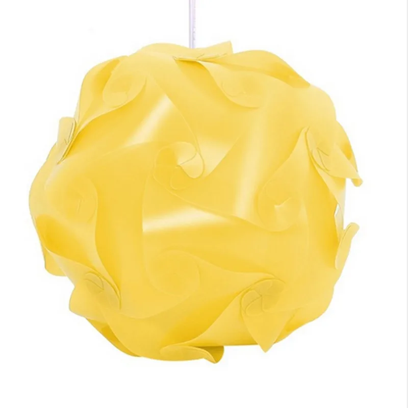 Yellow 30 шт. DIY PP современный абажур подвесной шар новая лампа IQ пазл светодиодный светильник разноцветный для бара Потолочная люстра - Цвет корпуса: Yellow