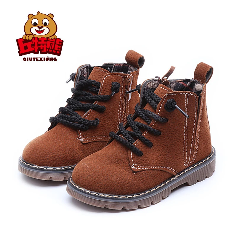 Leather Children Boots Martens Kids Girl Shoes For Girls 2018 Autumn Boys Martin Ankle Zip Sneakers Size 26-36 | Детская одежда и