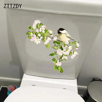 

ZTTZDY 23.5*21.7CM Ancient Flowers And Birds Home Living Room Wall Sticker WC Toilet Decal T2-0236