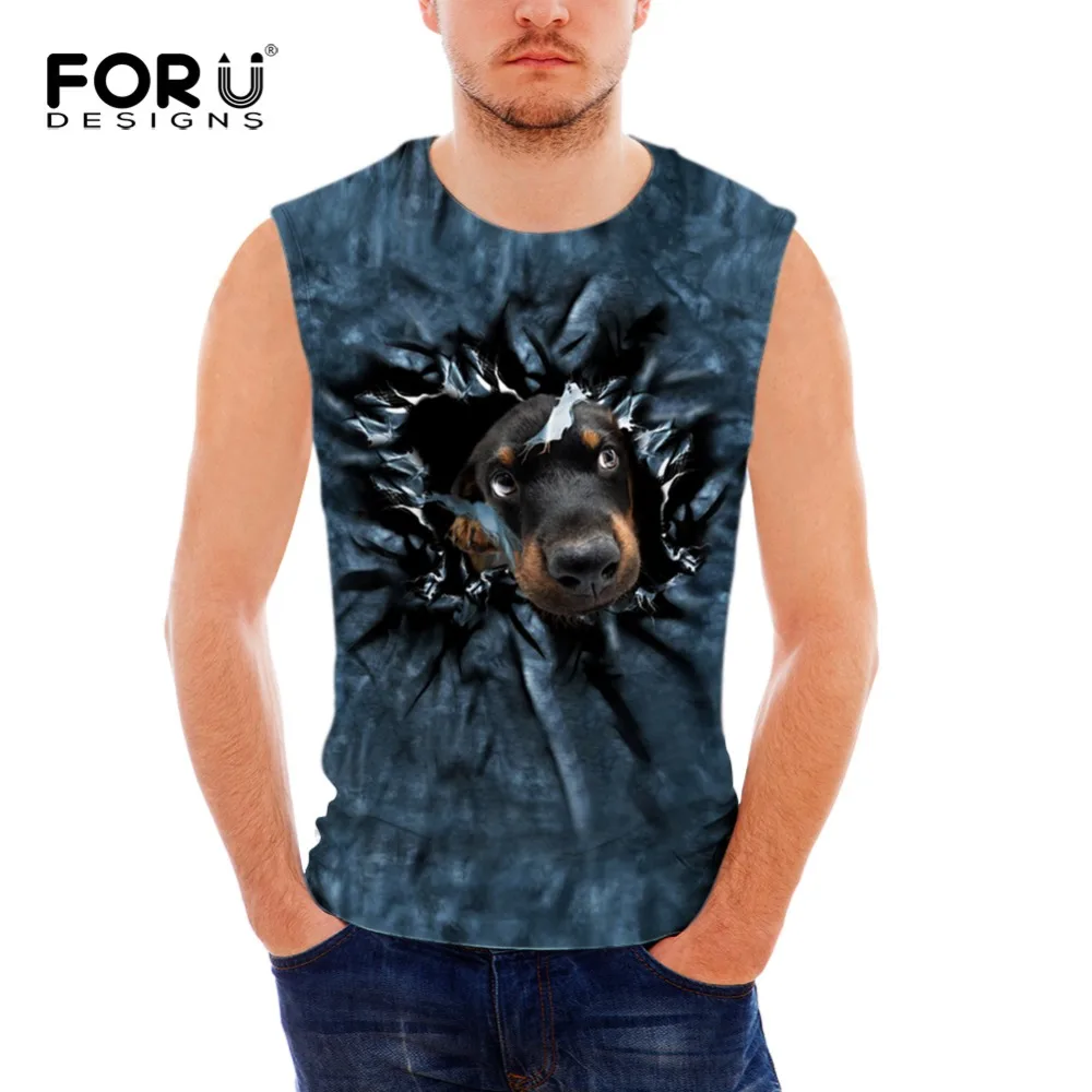 FORUDESIGNS 2017 Men Boy Body Layer Sleeveless 3d Summer Vest Thermal Under Top Tees Tank Tops
