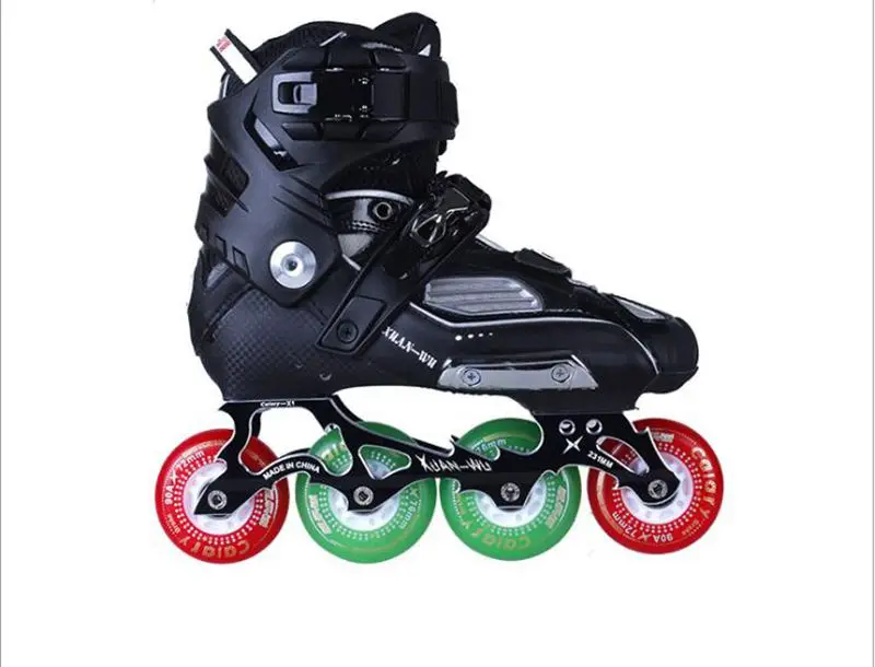 عالية الجودة! المهنية سباق التعرج حذاء تزلج بعجلات الأسطوانة الكبار أحذية التزلج انزلاق شحن التزلج Patines