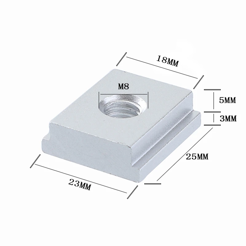 Ruitool M8 Торцовочная дорожка стоп Т-образная гайка из алюминиевого сплава квадратный Т-образный слот подходящий Стандартный Т-образный трек для торцовочной пилы Торцовочная дорожка стоп-Т-образная дорожка