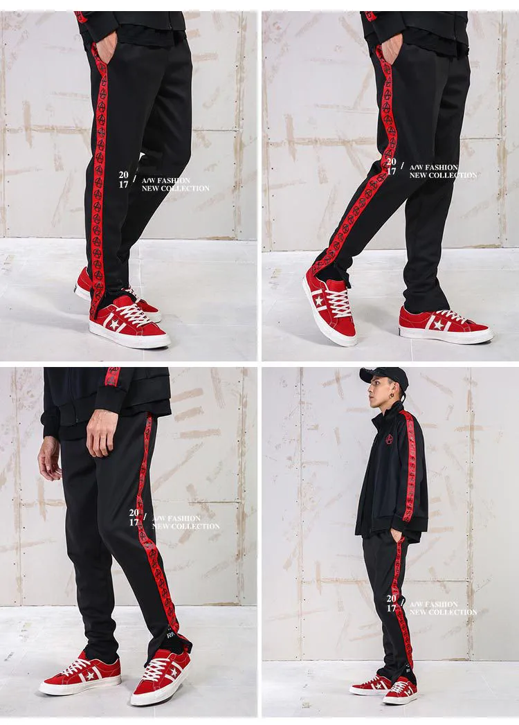 Aolamegs Harem Pants Men Side Graphics Print Retro Pants Elastic Waist Track Pants Trousers Mens Fashion Joggers Sweatpants New (9)