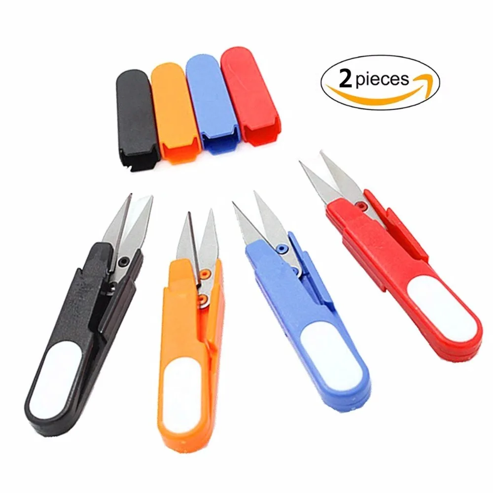 

2Pc Multicolor Sewing Scissors U Shape Zigzag Scissors Sewing Embroidery Thrum Yarn Shears Metal Scissors for Needlework Fabric.