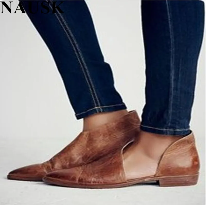 

NAUSK women flats casual zapatos mujer martin shoes woman ladies sapato feminino elegant girls autumn wedding chaussure femme