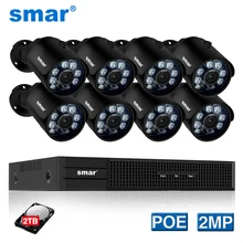 Smh.265 8CH комплект видеонаблюдения 2MP камера безопасности Система 4CH 8CH POE NVR с 1080P POE ip-камера набор Real Plug and Play