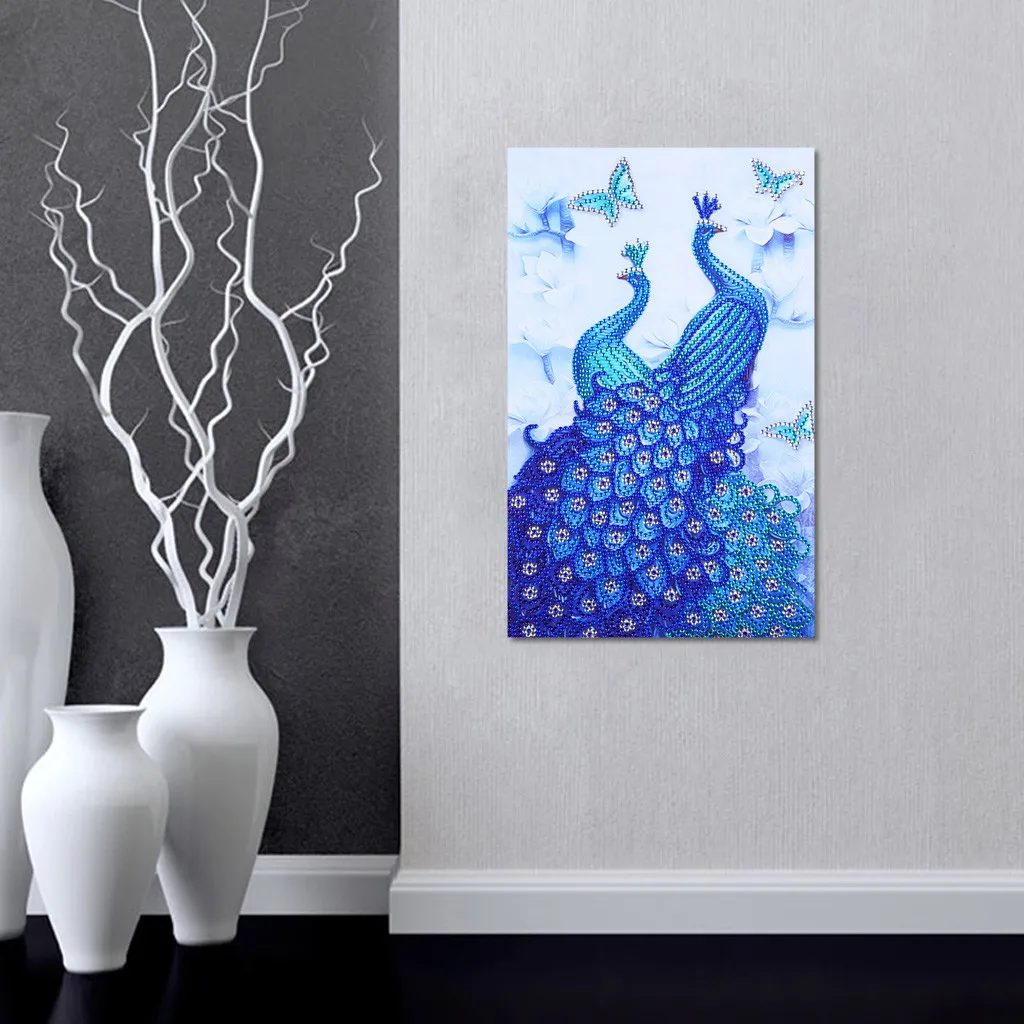 

Peacock Butterfly Diamond Painting Special Shaped Crystal Broderie Diamant Square Partial Drill Cross Stitch Diamond Embroidery
