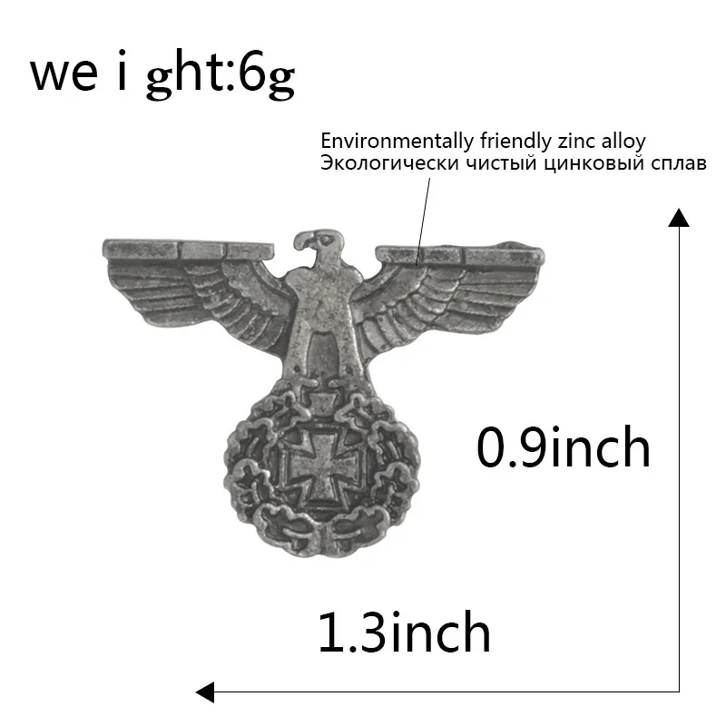 Немецкая брошь Орел, металлический значок WW2, немецкая ветеранская ассоциация, кепка, брошь с орлом и булавкой, нагрудная булавка, значок, мужская бижутерия, подарок