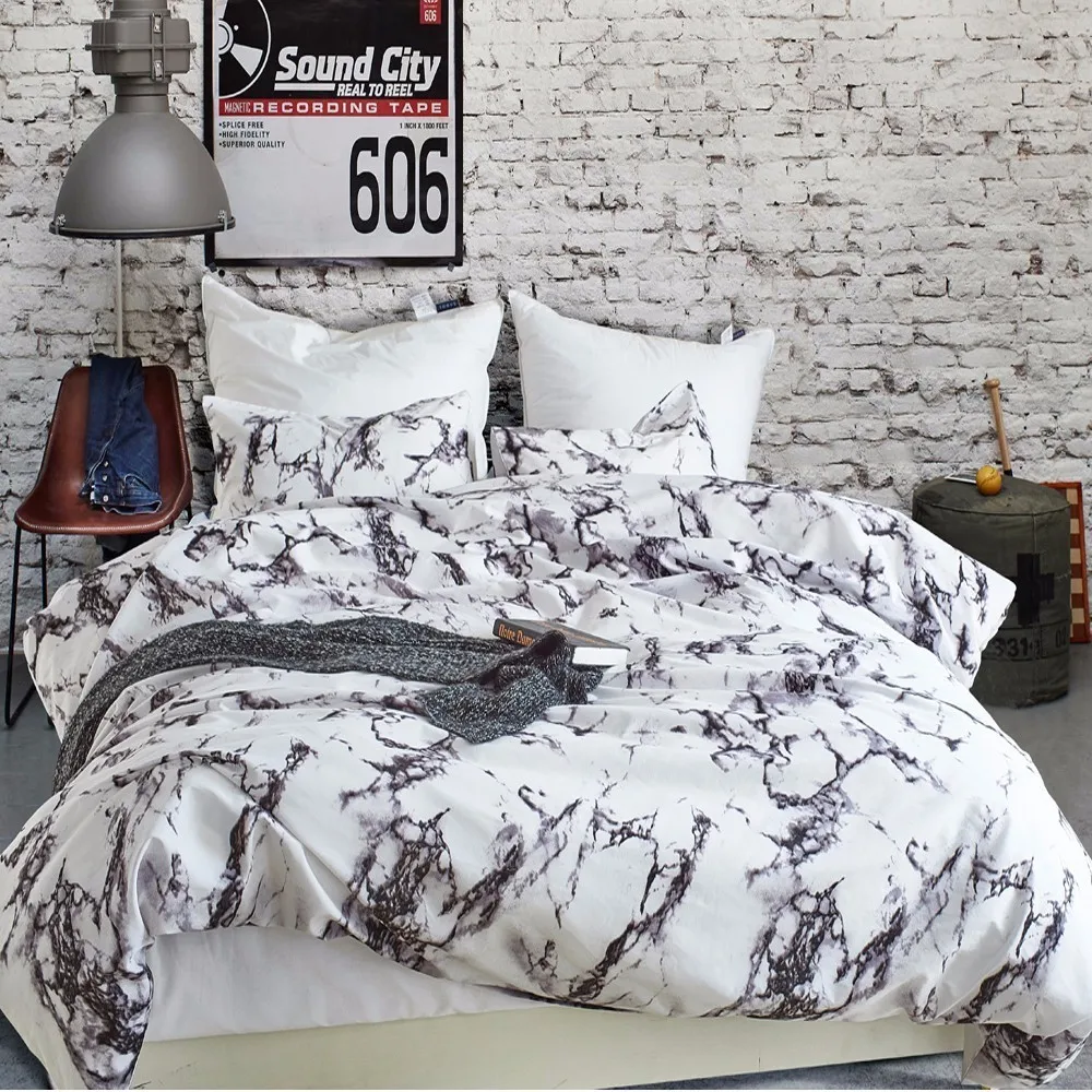 

Fashion Marbling Pattern Bedding Set Marbled Duvet Cover Set 2/3 Pieces Quilt Cover Twin Queen King