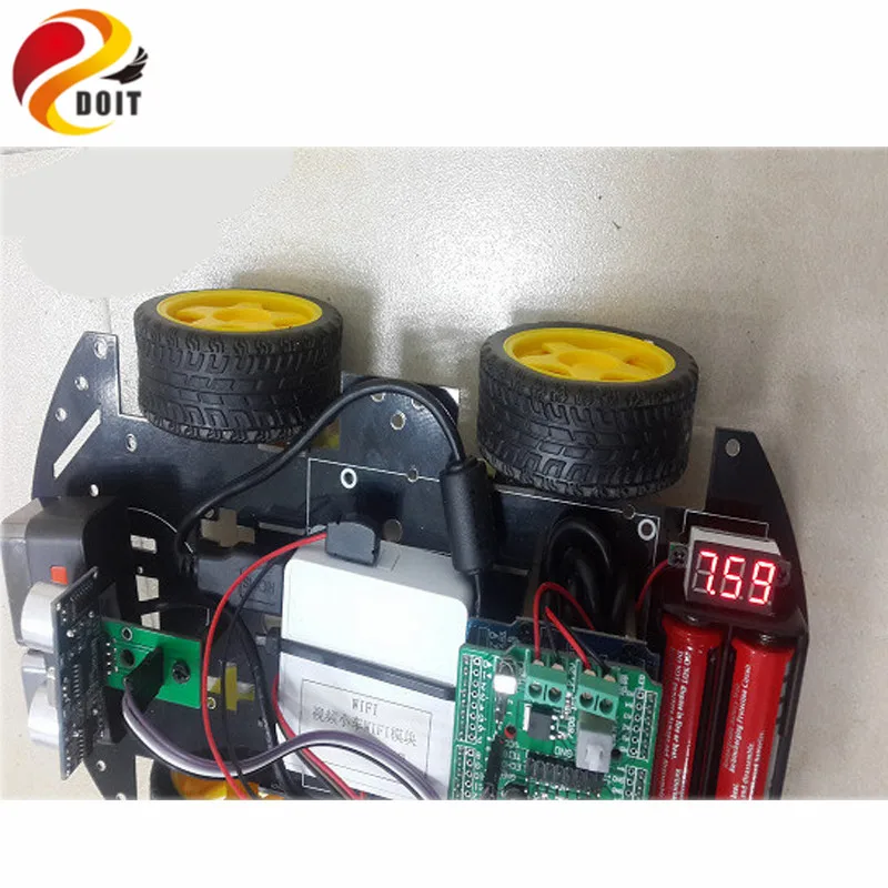 

DOIT Smart 4WD Car Kit WiFi Intelligent Tractor UNO R3 Ultrasonic Obstacle Avoidance Starter Kit DIY RC Electronic