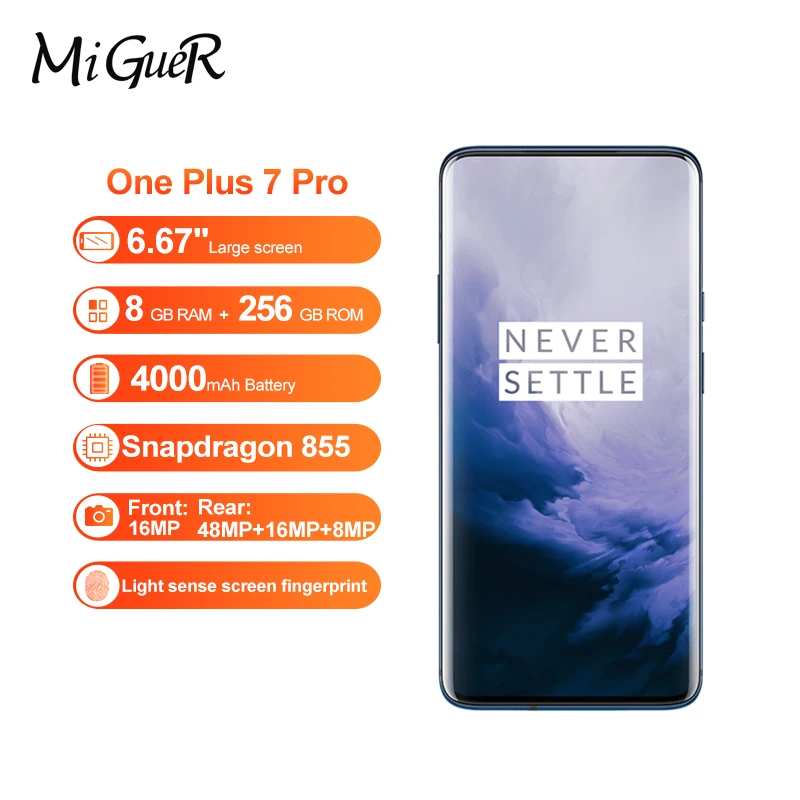 Оригинальный смартфон Oneplus 7 Pro с глобальной прошивкой 6 67 дюйма 4000 мА/ч Android 9 Snapdragon