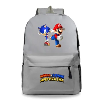 

Cartoon Sonic Mario Bags School Backpack Fashion New Pattern Schoolbag Teens School Bag Travel Knapsack for Men Women