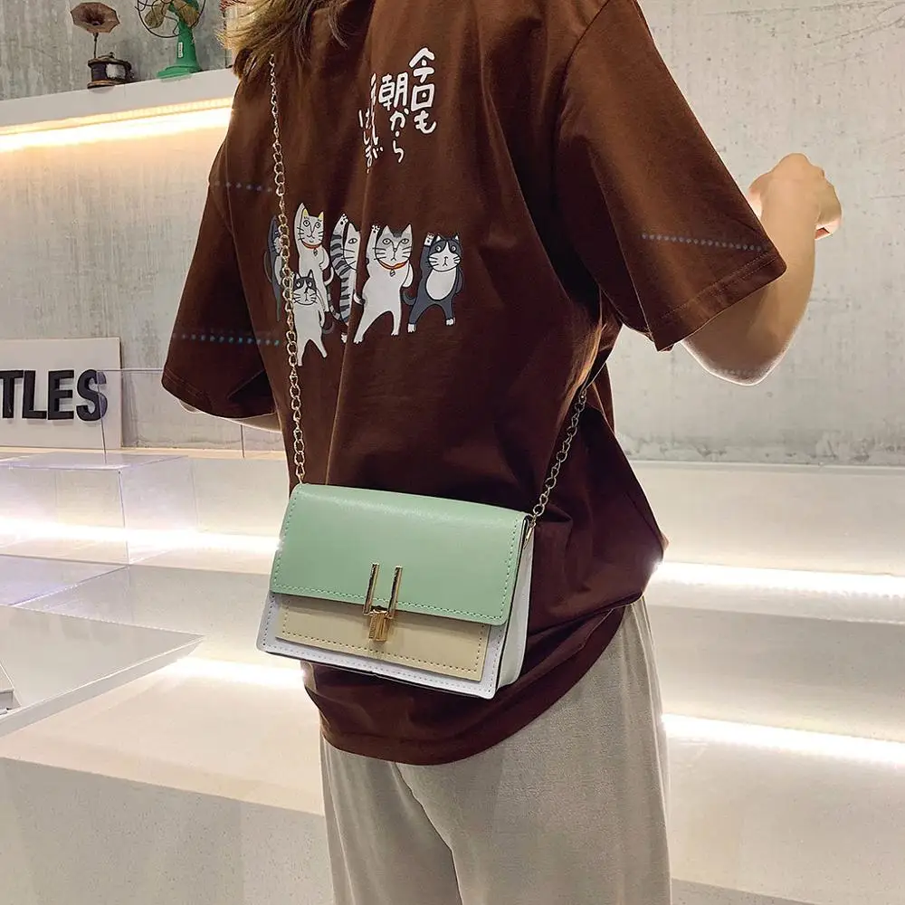 Women's Small Square Bag All-purpose Single Shoulder Messenger Bags Small PU Candy Color Ladies Hand Bags Bolsa Feminina Torebka