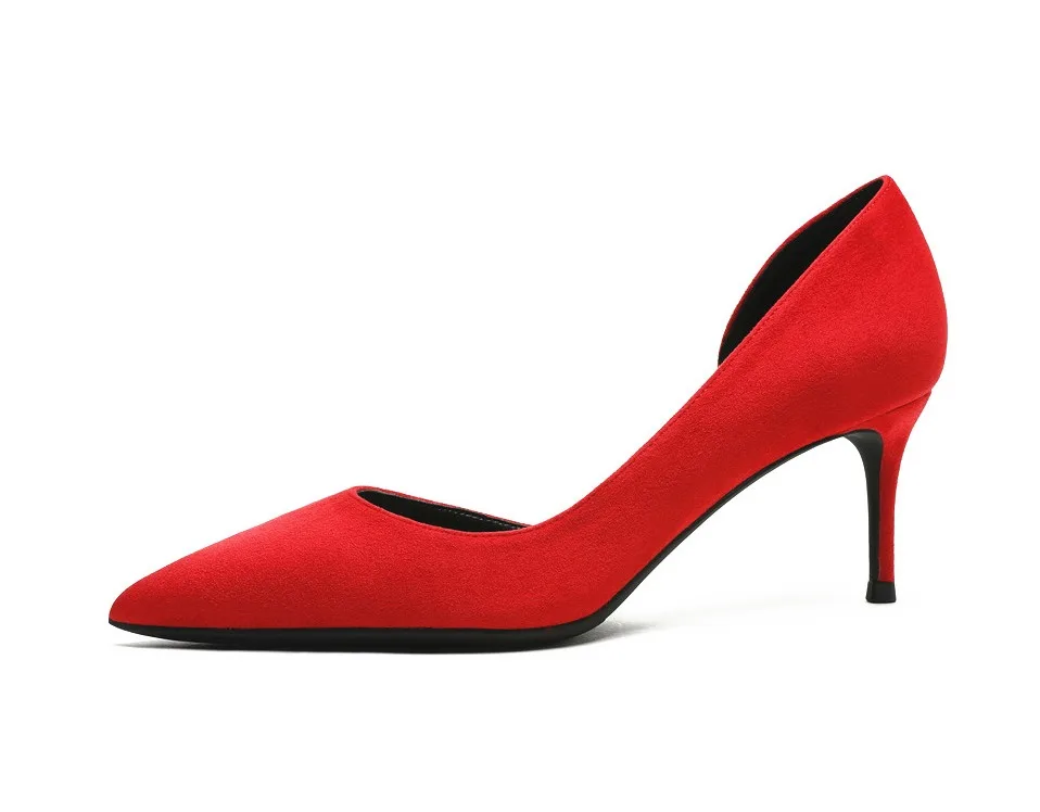 KATELVADI/туфли на высоком каблуке 6,5 см; женские туфли-лодочки из коричневого флока; женские Вечерние туфли на каблуке с вырезом сбоку; женские свадебные туфли; K-365