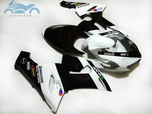 Kit completo de carenagem personalizado para motocicleta, conjunto de peças para kawasaki ninja zx 6r 2005 e 2006, zx6r zx 636 05 06 branco e preto 2