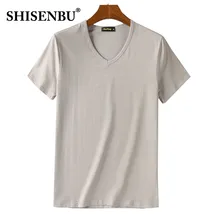 Мужская майка оверсайз из бамбукового хлопка с v-образным вырезом Летняя мужская нижняя рубашка дышащее Боди Мужская Базовая однотонная спортивная одежда