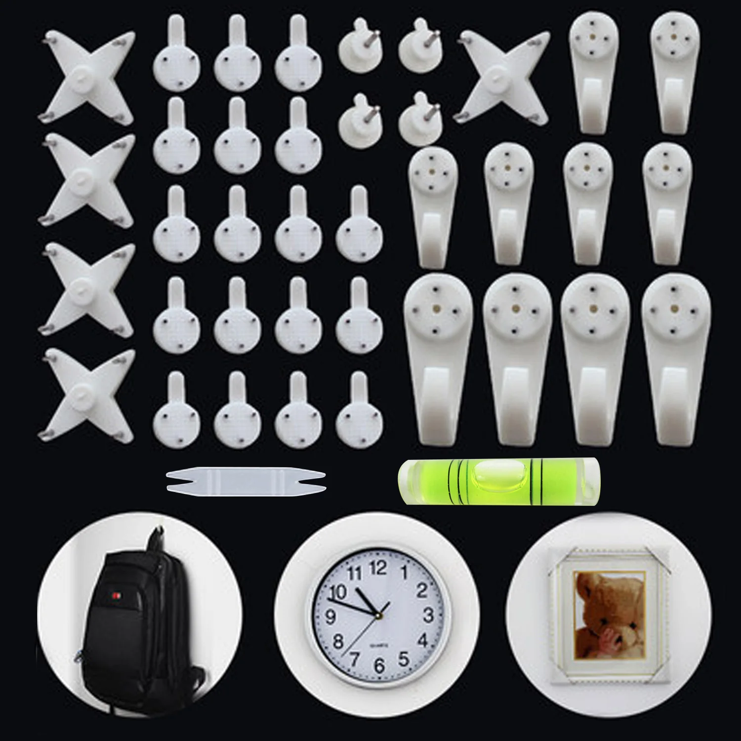 Buy 37pcs Resin Non Trace Wall Picture Hanging Hooks