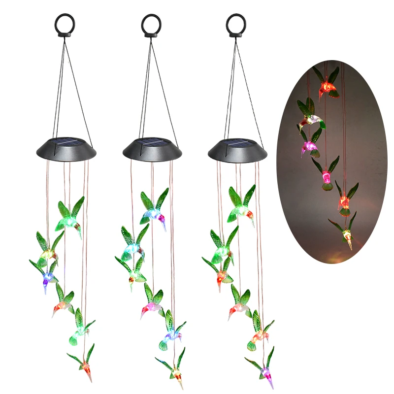 

Solar Pigeon Wind Chimes Lights Outdoor Waterproof Color Changing Light String for Home Party Festival Decor Garden Decoration