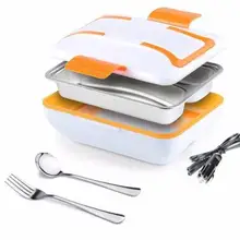 12 В автомобильный портативный Электрический нагревательный Ланчбокс, изготовленный из высококачественной нержавеющей стали и пластмассы, подогреватель еды для автомобиля, столовая посуда