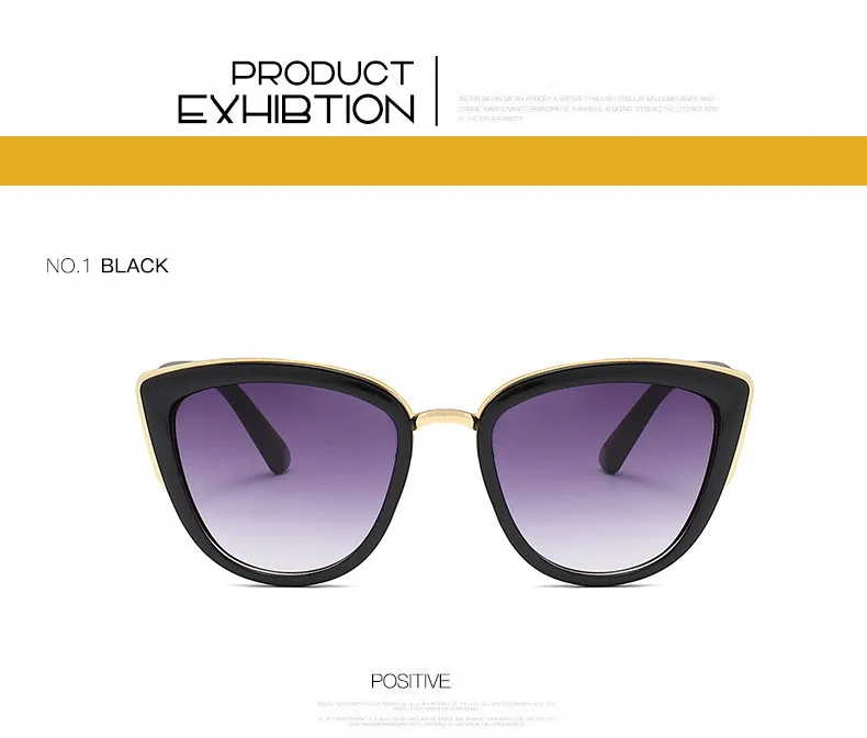 Новые солнцезащитные очки кошачий глаз женские брендовые дизайнерские винтажные градиентные очки сексуальные ретро солнцезащитные очки «кошачий глаз» женские очки UV400