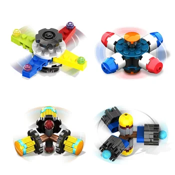 Building Blocks Tri-Spinner Fidgets Toy Plastic Fidget Spinner For Autism and ADHD Funny Anti Stress Toys Random Send xiaomi mitu building blocks finger fidget anti stress toy