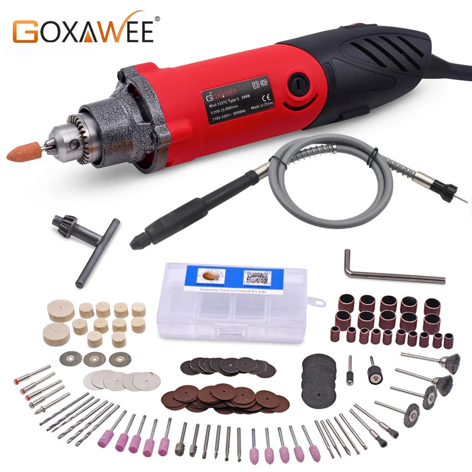 GOXAWEE электрическая дрель 240 Вт Dremel шлифовальная машина вращающийся инструмент