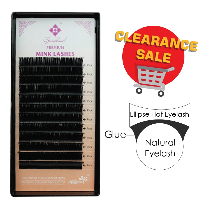 

Genielash Ellipse lashes individual Flat Eyelash Extension premium mink eyelash extension easy to pick Flat individual eyelashes