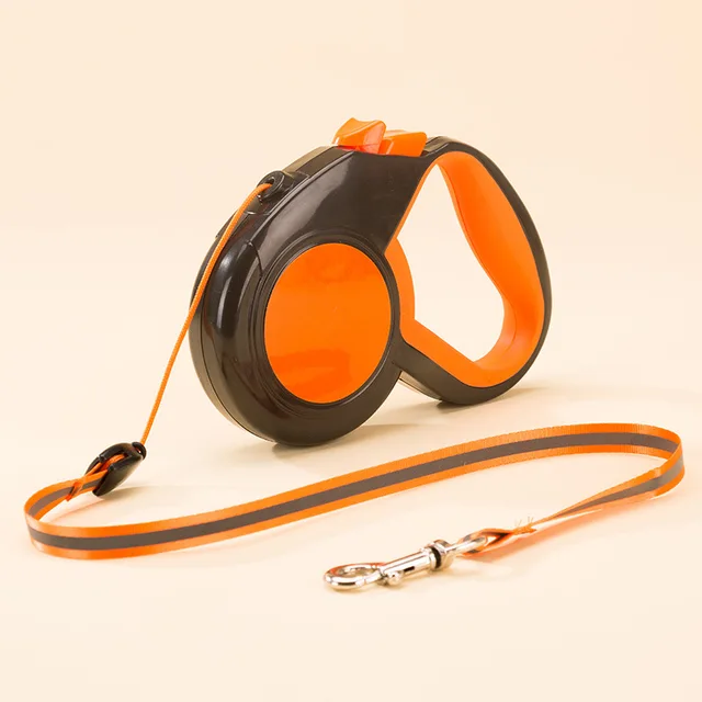 3M/5M Dog Retractable Leashes ABS Plastic Reflective Durable Automatic Retractable Leashes Pet Walking Leads 2 Colors