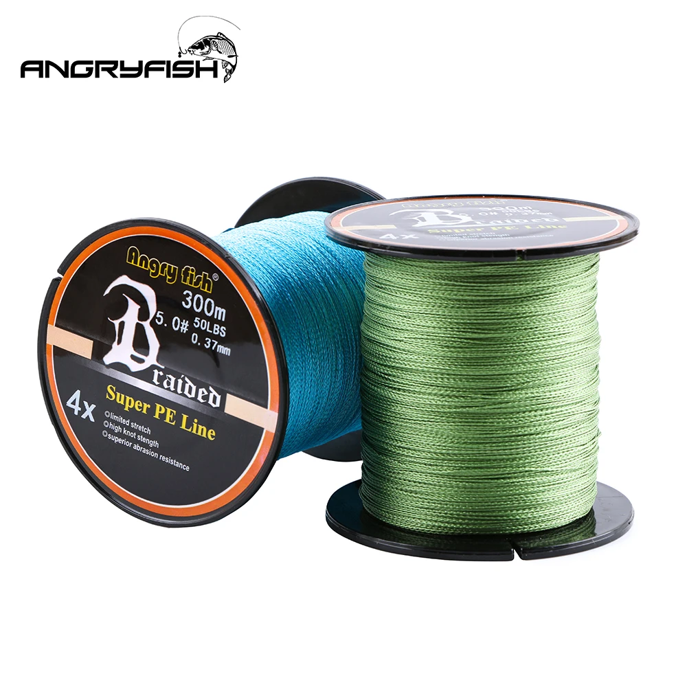 Angryfish 300 Meters 4x Braided Fishing Line Multifilament Fishing Wire Carp Fishing 10-80lb Super PE Line Angryfish 300 Meters 4x Braided Fishing Line Multifilament Fishing Wire Carp Fishing 10-80lb Super PE Line