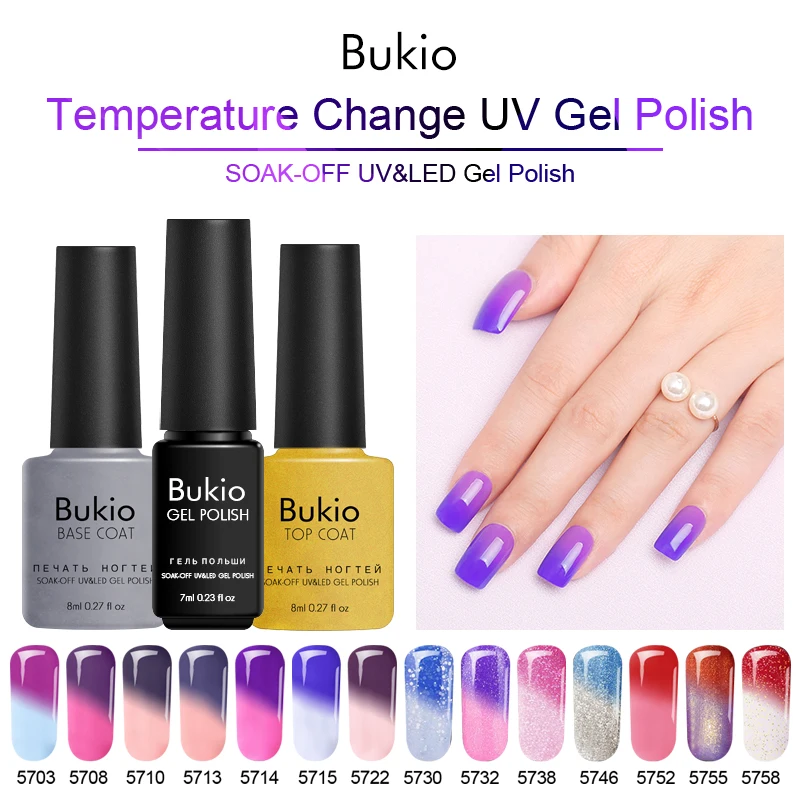 Bukio Лидер продаж код 2018 компл. для маникюра Nail Лаки Дисплей Температура изменение