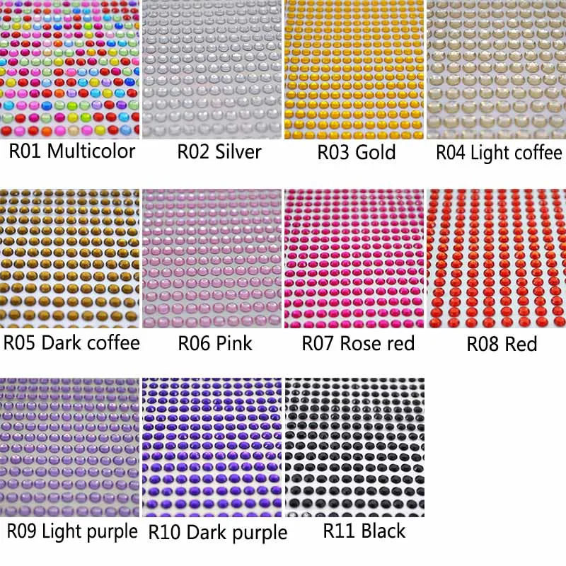 5pcs Adhesive Stick on Crystal Sparkle Strip Sticker Home Sticker Multicolor