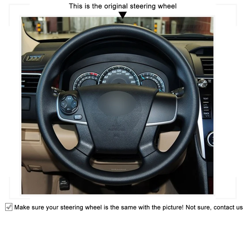 Вышитая вручную искусственная кожа для Toyota Camry 2012 2013 2014|Чехлы на руль| |
