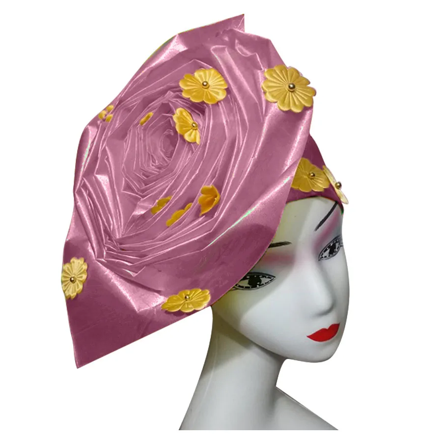 Auto gele nigerian gele headtie already made auto hele turban cap african aso ebi aso oke headtie 2018 (15)